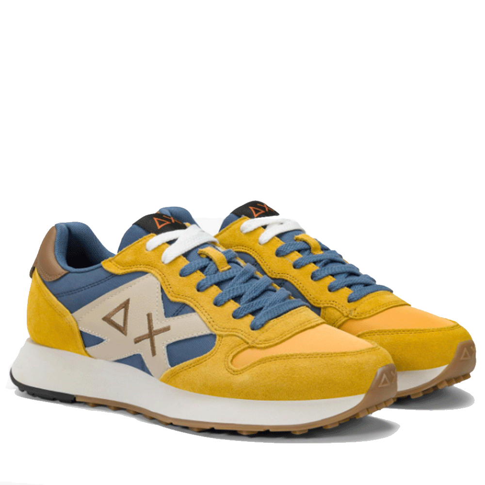 Scarpe Uomo Sun68 Sneakers Jaki Bicolor Giallo - Z45114