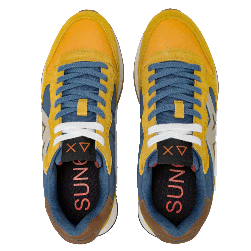 Scarpe Uomo Sun68 Sneakers Jaki Bicolor Giallo - Z45114