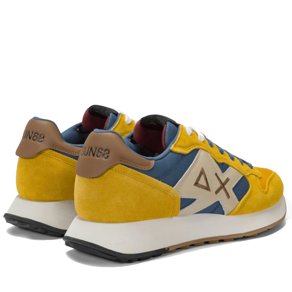 Scarpe Uomo Sun68 Sneakers Jaki Bicolor Giallo - Z45114