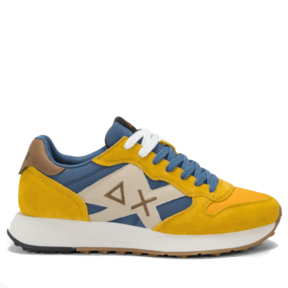 Scarpe Uomo Sun68 Sneakers Jaki Bicolor Giallo - Z45114