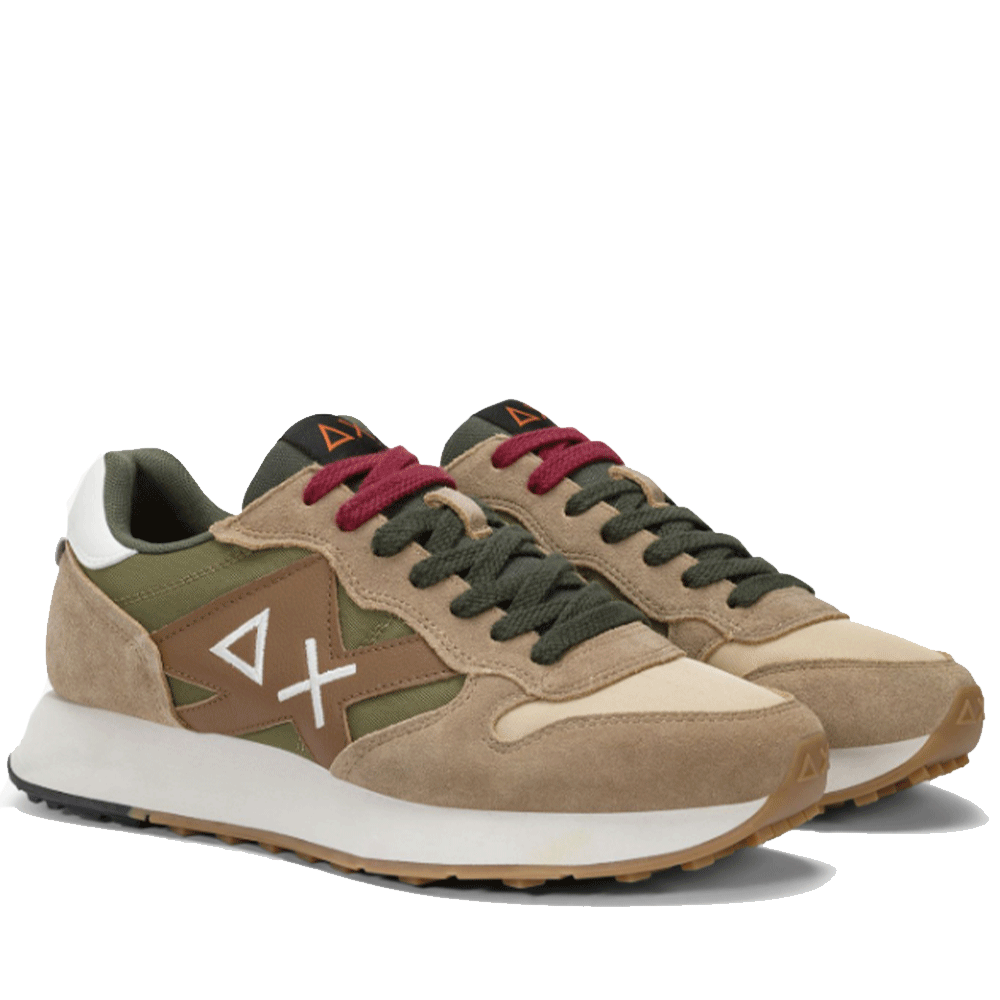 Scarpe Uomo Sun68 Sneakers Jaki Bicolor Beige Scuro - Z45114