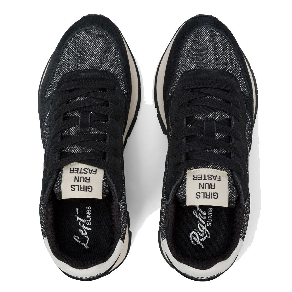 Scarpe Donna Sun68 Sneakers Ally Glitter Textile Colore Nero - Z45204