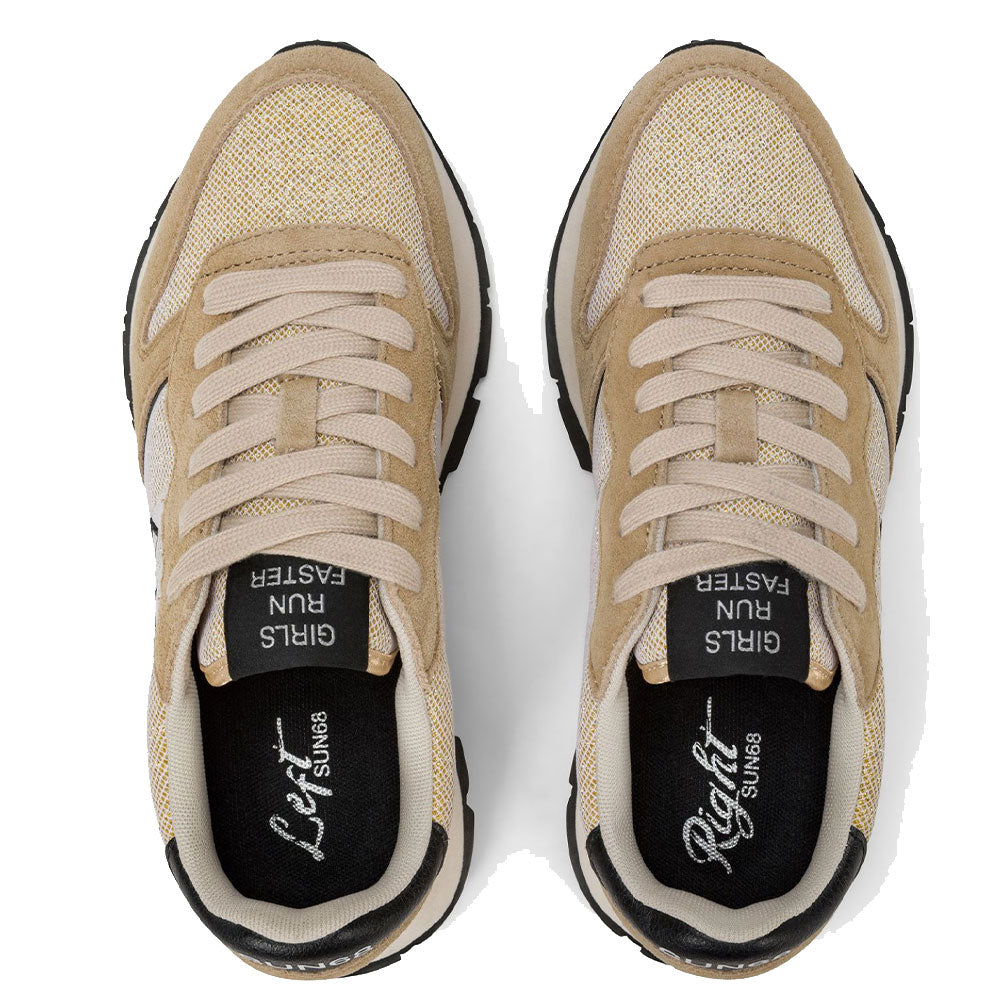 Scarpe Donna Sun68 Sneakers Ally Glitter Textile Colore Oro - Z45204