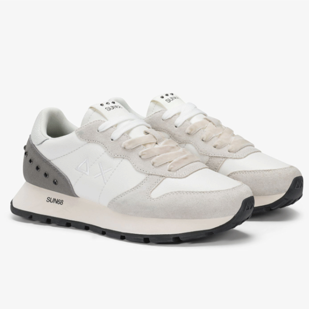 Scarpe Donna Sun68 Sneakers Ally Studs Colore Bianco Panna - Z45206