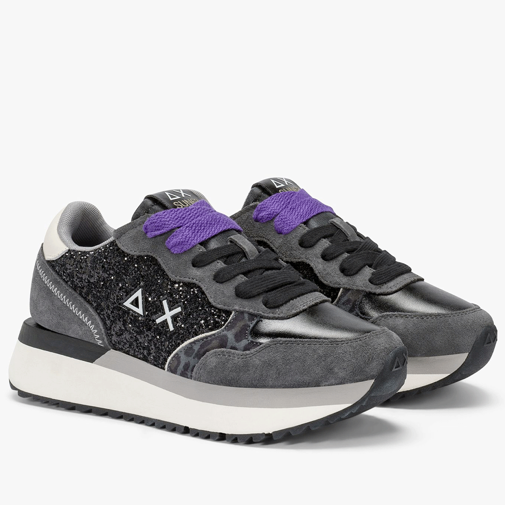 Scarpe Donna Sun68 Sneakers Big Ally Glitter Colore Nero - Z45212