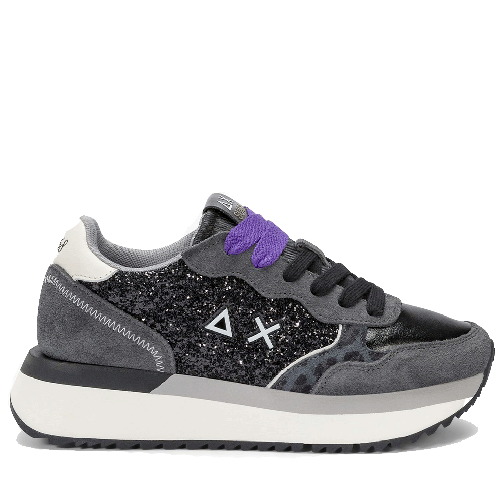 Scarpe Donna Sun68 Sneakers Big Ally Glitter Colore Nero - Z45212