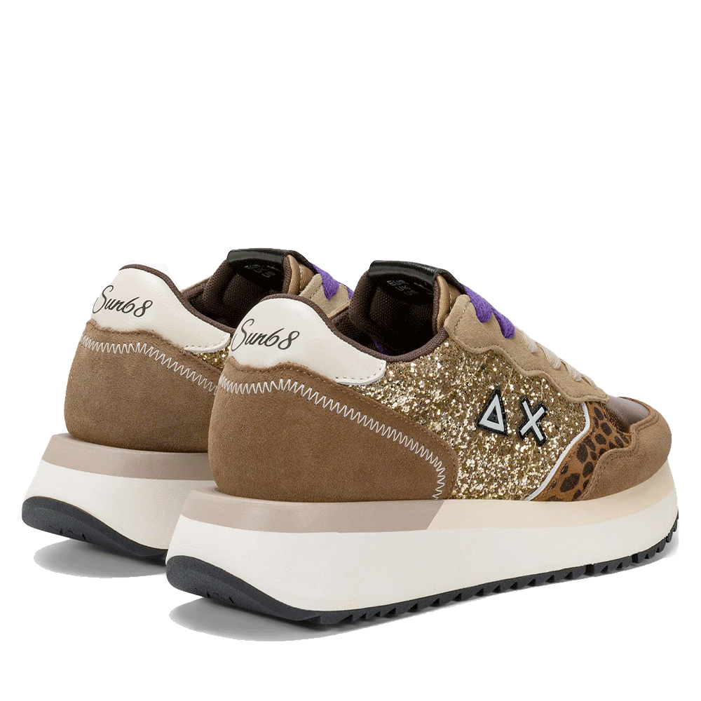 Scarpe Donna Sun68 Sneakers Big Ally Glitter Colore Oro - Z45212
