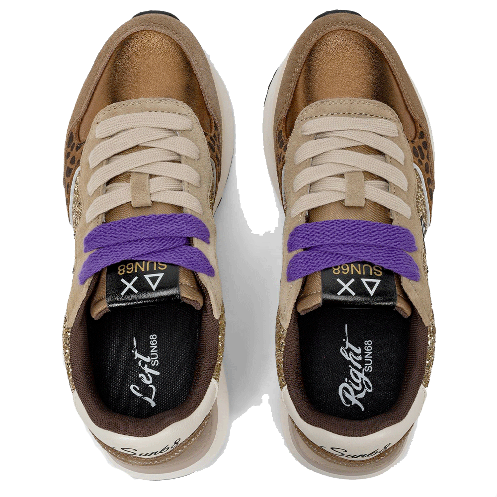 Scarpe Donna Sun68 Sneakers Big Ally Glitter Colore Oro - Z45212