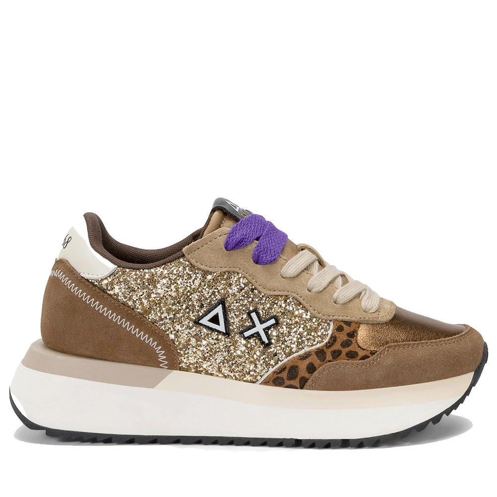 Scarpe Donna Sun68 Sneakers Big Ally Glitter Colore Oro - Z45212