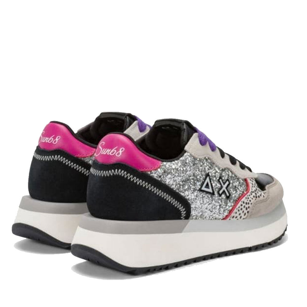 Scarpe Donna Sun68 Sneakers Big Ally Glitter Colore Argento - Z45212