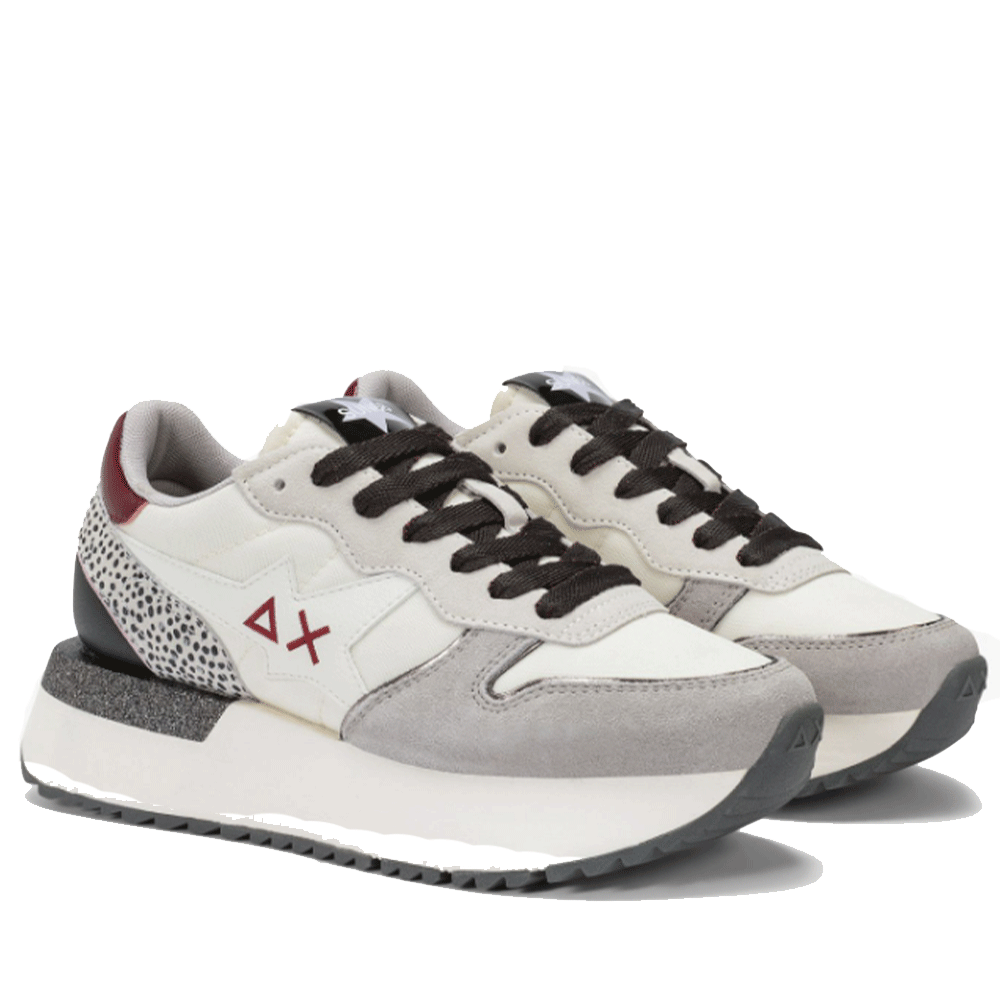 Scarpe Donna Sun68 Sneakers Big Stargirl Mix Material Colore Bianco Panna - Z45221