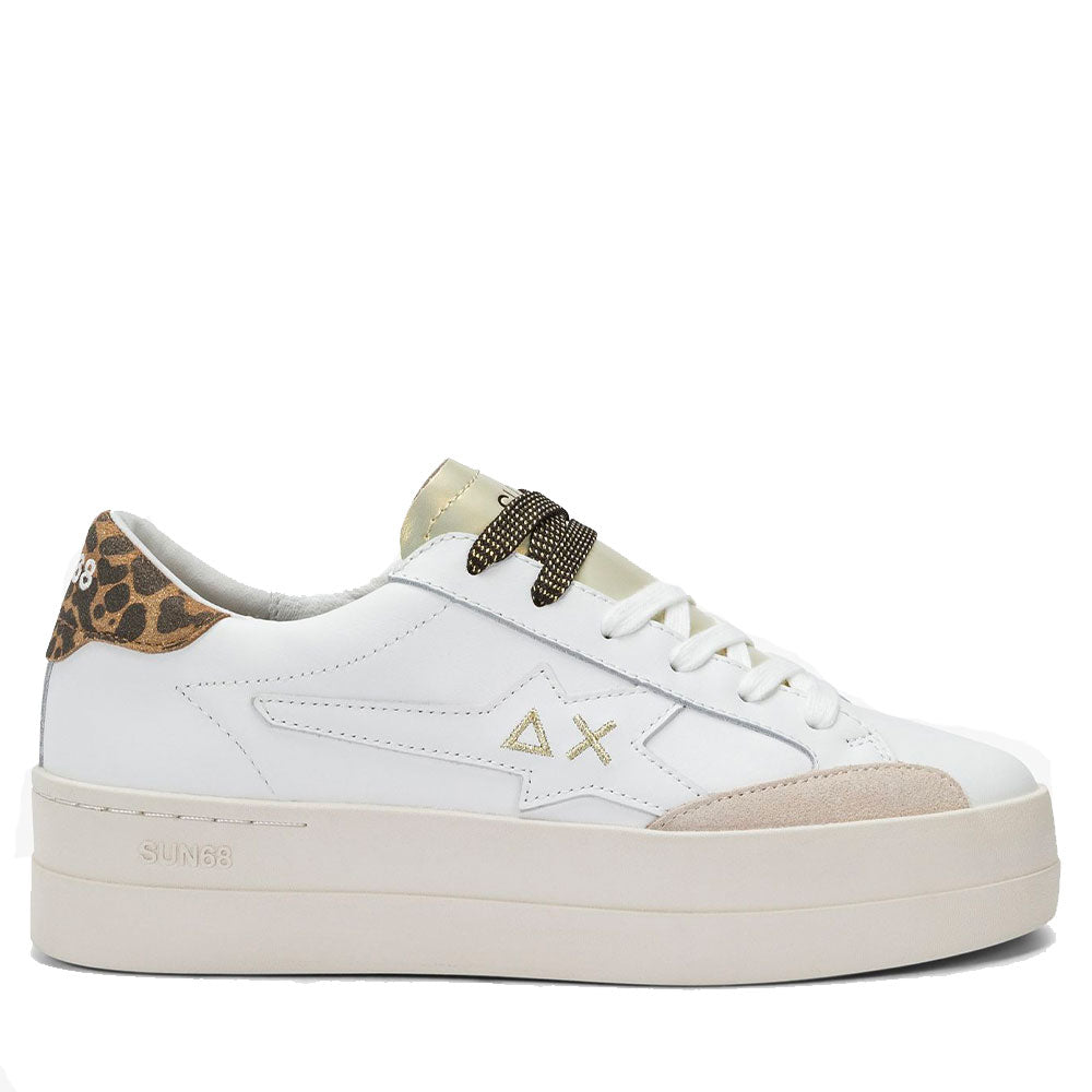 Scarpe Donna Sun68 Sneakers Big Katy Leather Bianco - Oro - Z45235
