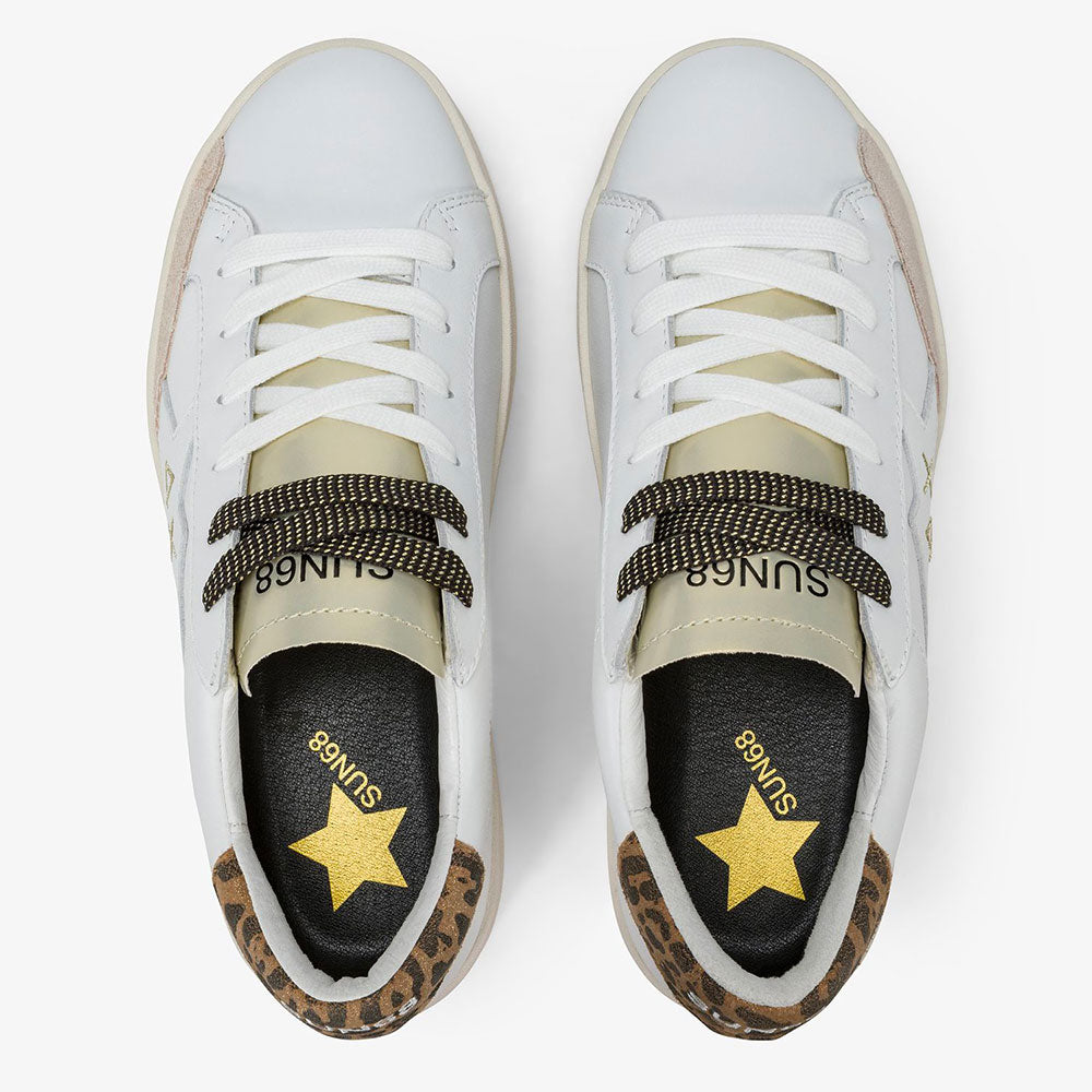 Scarpe Donna Sun68 Sneakers Big Katy Leather Bianco - Oro - Z45235