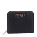 Portafoglio Piccolo GUESS Chiuso con Zip Linea Laurel Colore Nero Stampa Saffiano