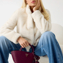 Borsa Donna Mini a Mano con Tracolla GUESS Linea Bolena colore Wine