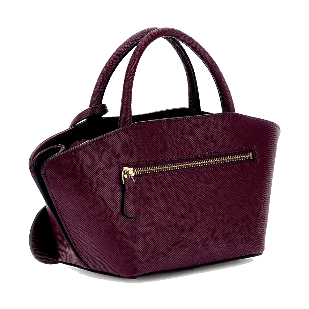Borsa Donna Mini a Mano con Tracolla GUESS Linea Bolena colore Wine