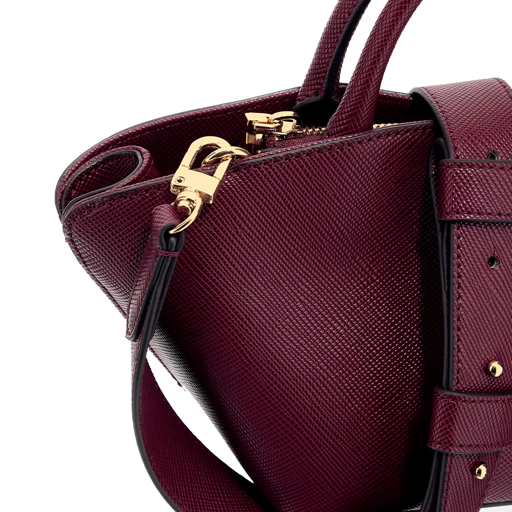 Borsa Donna Mini a Mano con Tracolla GUESS Linea Bolena colore Wine