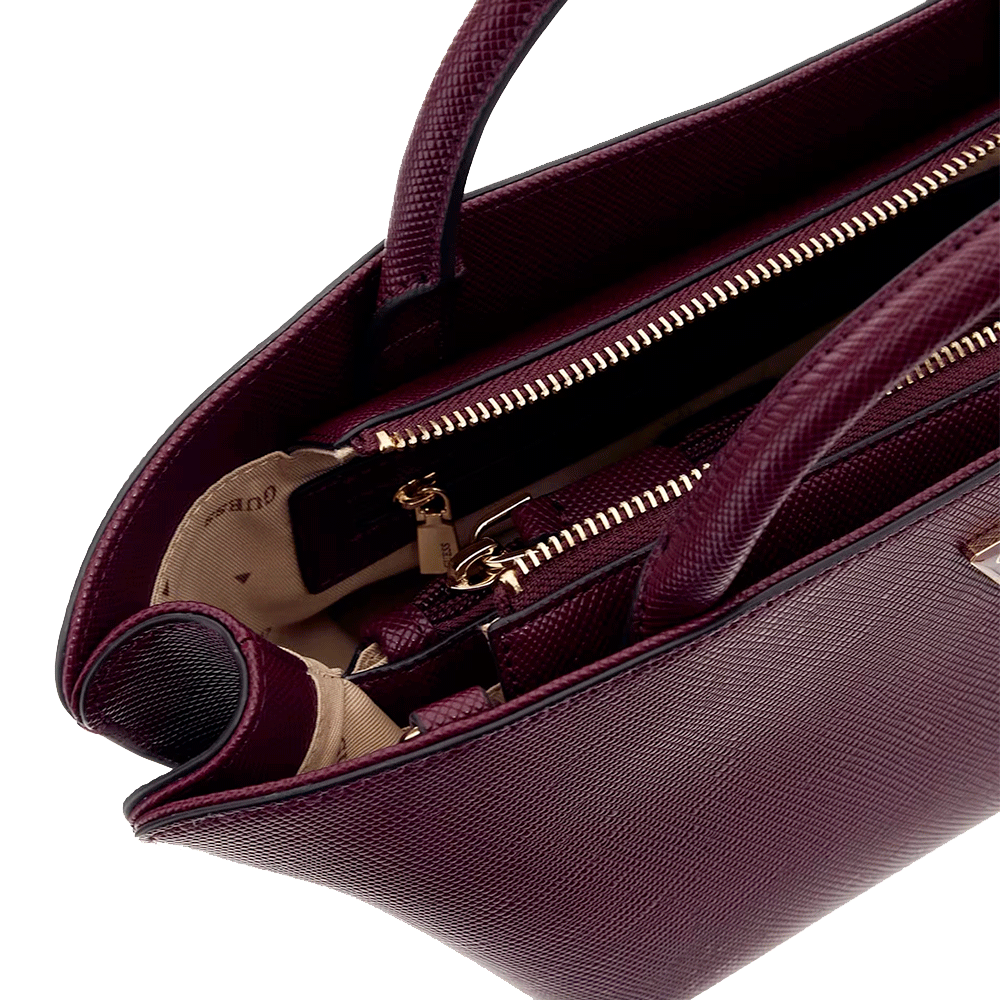 Borsa Donna Mini a Mano con Tracolla GUESS Linea Bolena colore Wine