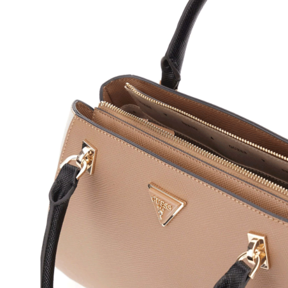 Borsa Donna a Mano GUESS Linea Noelle Colore Tan Multi