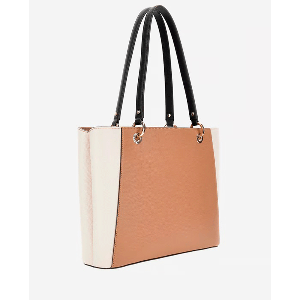 Borsa Donna Shopper a Spalla GUESS Linea Noelle colore Tan Multi