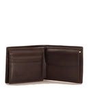 Men's Chestnut Leather Wallet THE BRIDGE Alberto with Flap and Coin Pocket