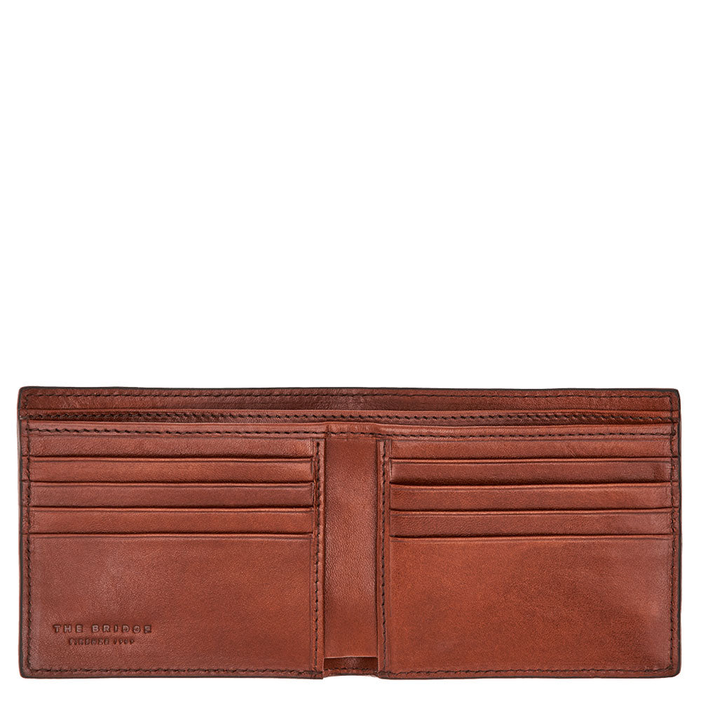 Portafoglio Origami Da Uomo Marrone In Vera Pelle Martellata