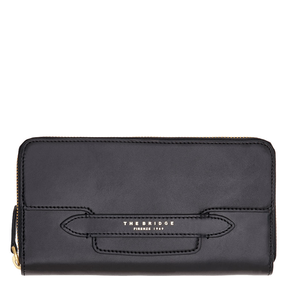 Borbonese LARGE - ZIP AROUND - Portafoglio - op natural black/marrone