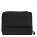 Kleine Damenbrieftasche mit Reißverschluss THE BRIDGE Domitilla-Linie aus schwarzem Leder