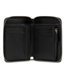 Kleine Damenbrieftasche mit Reißverschluss THE BRIDGE Domitilla-Linie aus schwarzem Leder