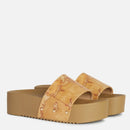 Scarpe Donna 1A Classe Alviero Martini Ciabatte con Zeppa in Tessuto Geo Classic 0177