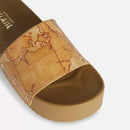 Scarpe Donna 1A Classe Alviero Martini Ciabatte con Zeppa in Tessuto Geo Classic 0177