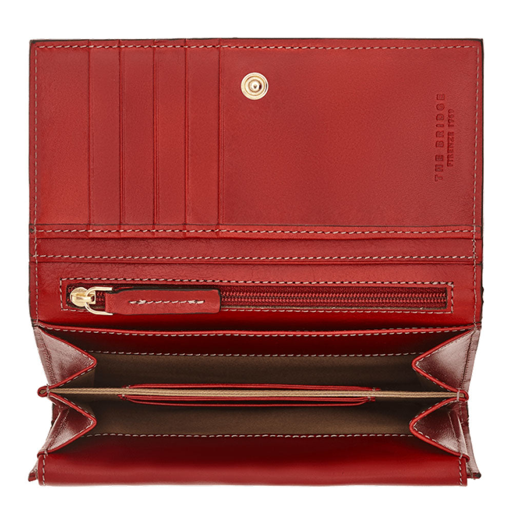 Damenbrieftasche mit Clip THE BRIDGE aus schwarzem Leder der Matilde-Linie