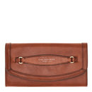 Damenbrieftasche mit Knopf THE BRIDGE Bettina-Linie aus braunem Leder