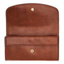 Damenbrieftasche mit Knopf THE BRIDGE Bettina-Linie aus braunem Leder