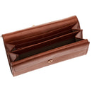 Damenbrieftasche mit Knopf THE BRIDGE Bettina-Linie aus braunem Leder