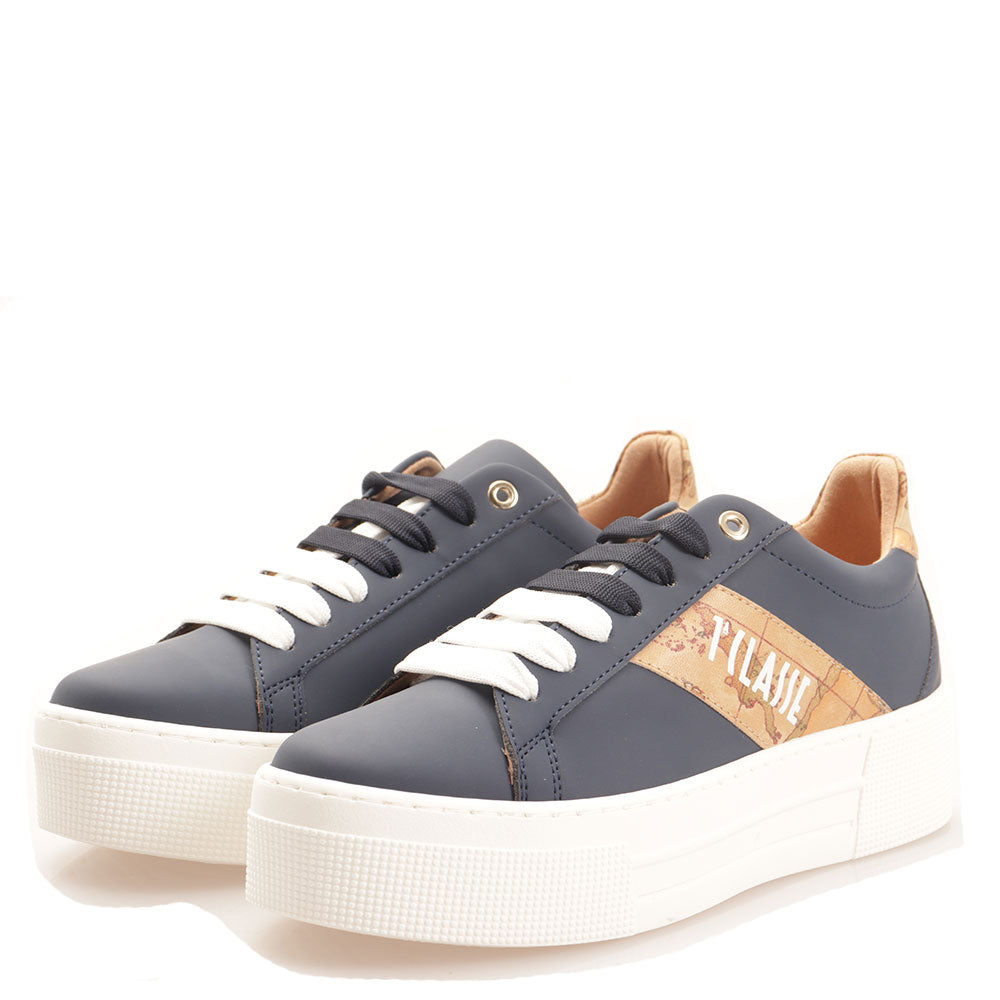 Scarpe Donna 1A Classe Alviero Martini Sneakers linea Geo Cruise in Tessuto Gommato Navy 0294