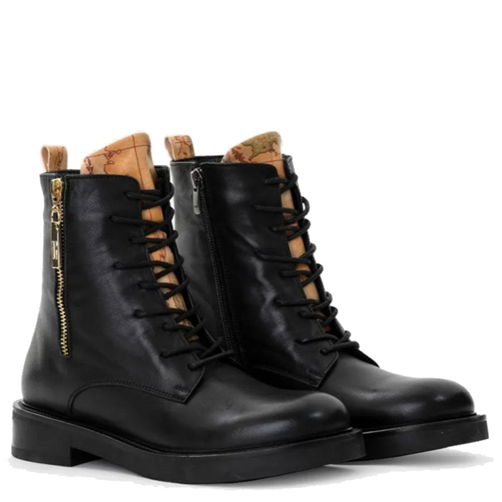 Sam Edelman Stivaletti Saige Donna - Pelle Nera, Tacco 7 Cm, Taglia 36.5 EU - Dettaglio Tallone Architettonico