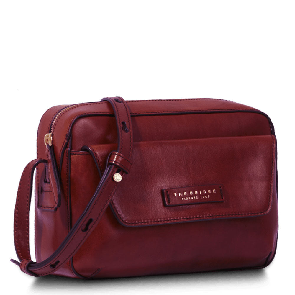 THE BRIDGE Damen-Umhängetasche Diana-Linie aus bordeauxrotem Leder