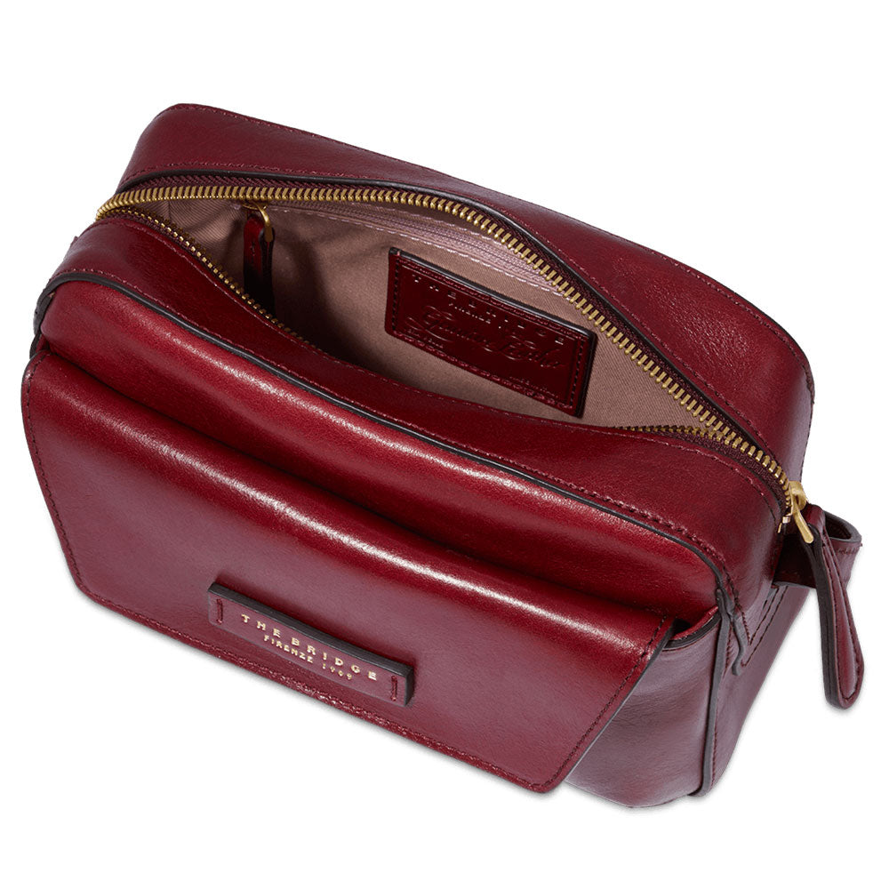 THE BRIDGE Damen-Umhängetasche Diana-Linie aus bordeauxrotem Leder