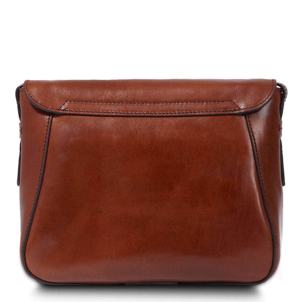 Damen-Umhängetasche mit Klappe THE BRIDGE Diana-Linie aus braunem Leder