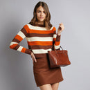 Damenhandtasche mit Schultergurt THE BRIDGE Diana-Linie aus schwarzem Leder