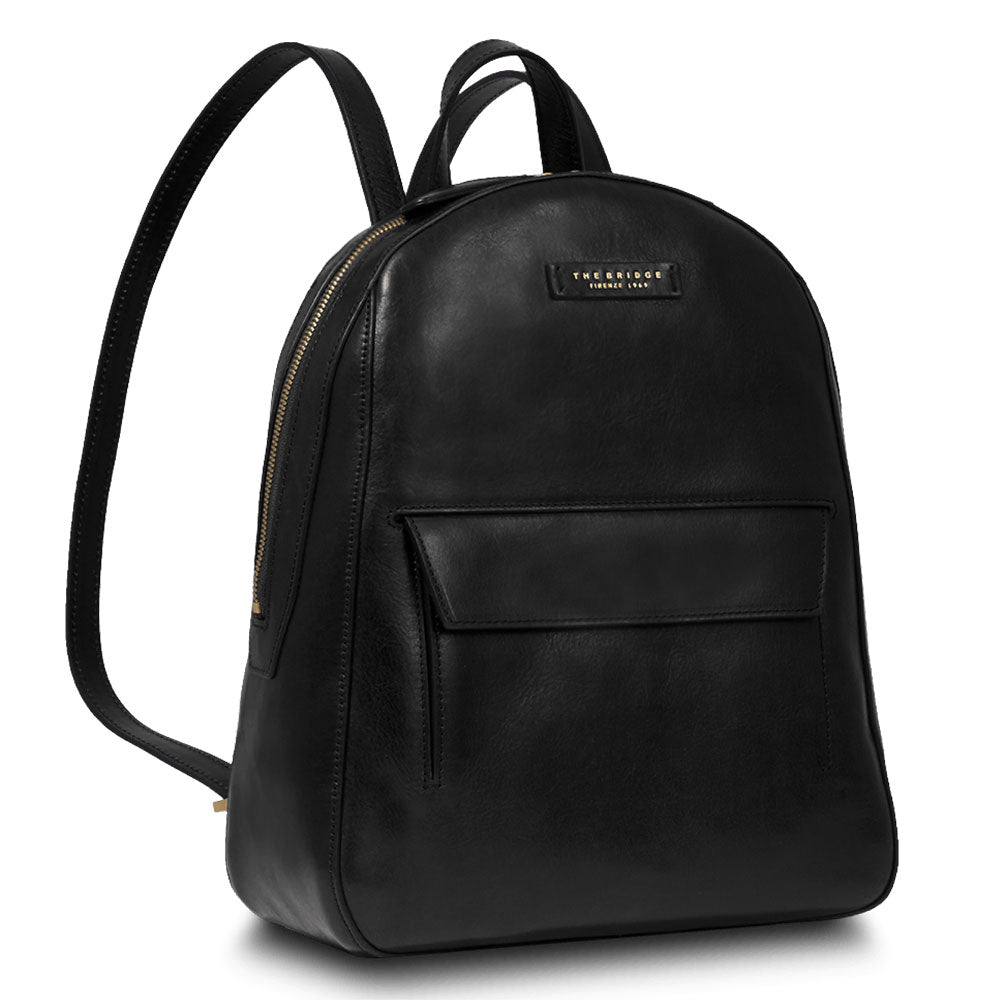 THE BRIDGE Damenrucksack Diana-Linie aus schwarzem Leder