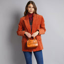 THE BRIDGE Damen-Mini-Boston-Tasche Daphne-Linie aus orangefarbenem Leder