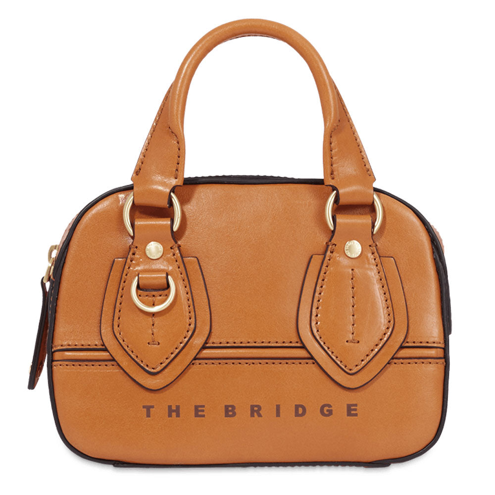 THE BRIDGE Damen-Mini-Boston-Tasche Daphne-Linie aus orangefarbenem Leder