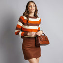 THE BRIDGE Boston Bag Daphne-Linie für Damen aus orangefarbenem Leder