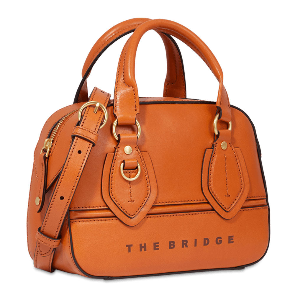 THE BRIDGE Boston Bag Daphne-Linie für Damen aus orangefarbenem Leder