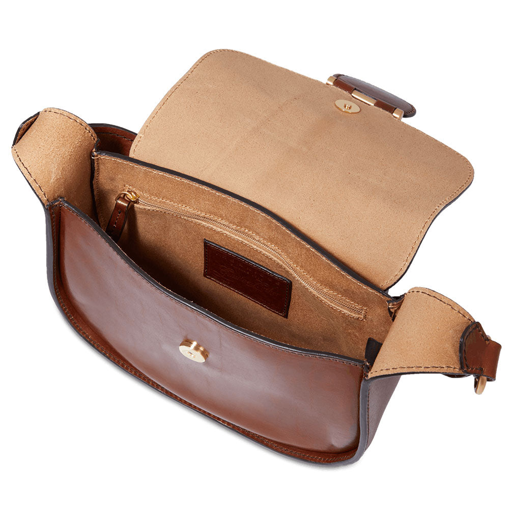 THE BRIDGE DORA LINIE
Kleine Damen Umhängetasche aus braunem Leder