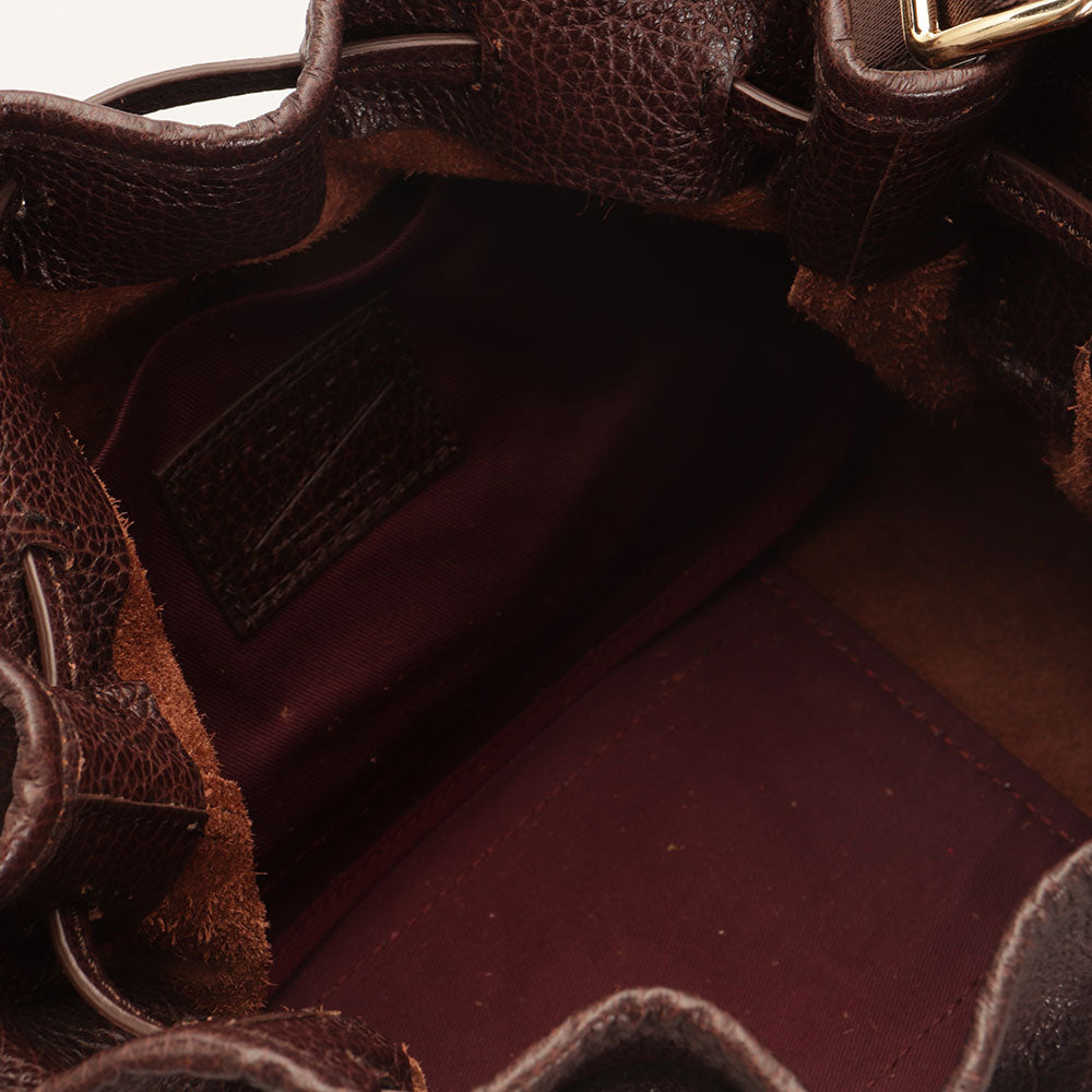 THE BRIDGE Umhängetasche für Damen aus braunem Leder der Plume Soft-Linie