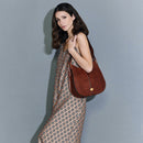 THE BRIDGE Damen-Hobo-Tasche Claudia-Linie aus braunem Leder