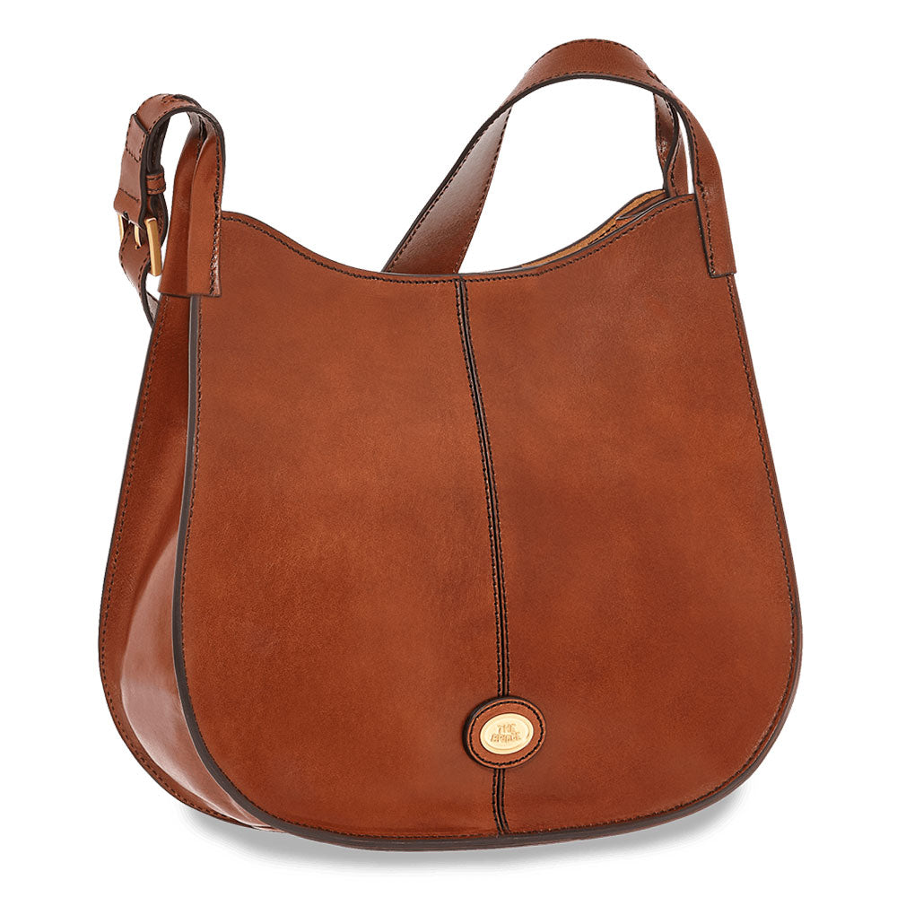 THE BRIDGE Damen-Hobo-Tasche Claudia-Linie aus braunem Leder